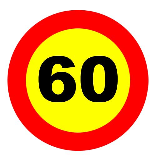 Señal de obra límite velocidad 60 - Referencia 0652